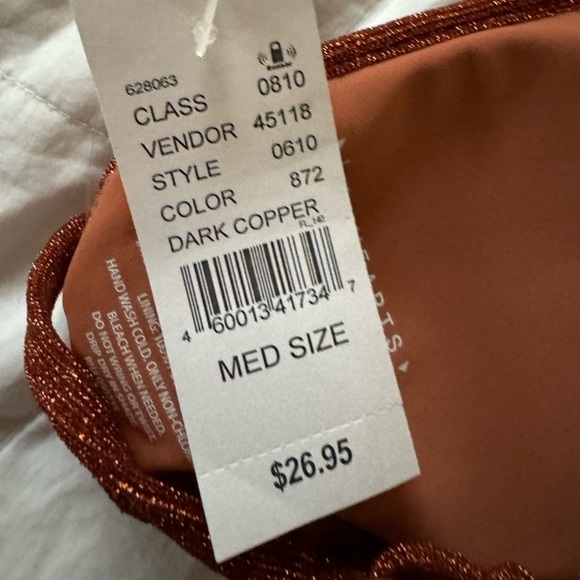 LA Hearts by Pacsun Triangle String Bikini Metallic Bronze size Medium NWT - Picture 5 of 5